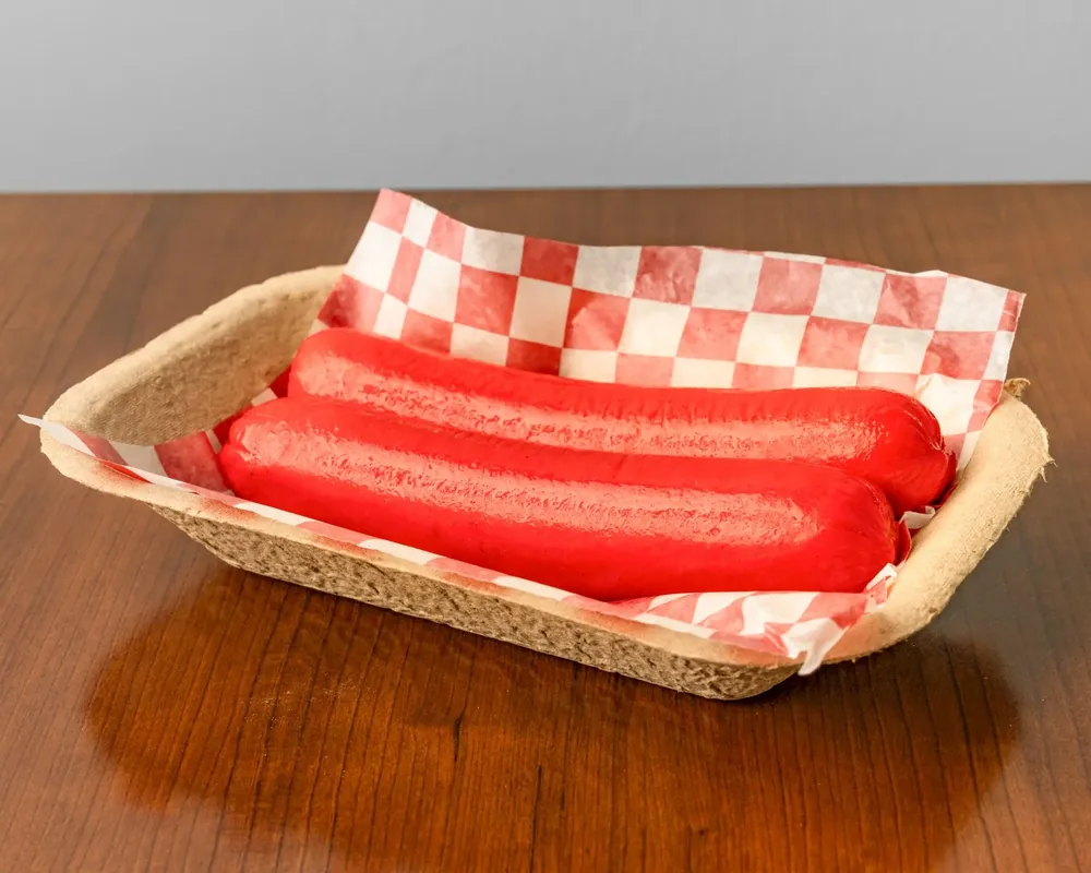 Sagana Filipino hotdogs, made in-house from 100% Canadian meat, at Sagana Foods in Calgary, AB
